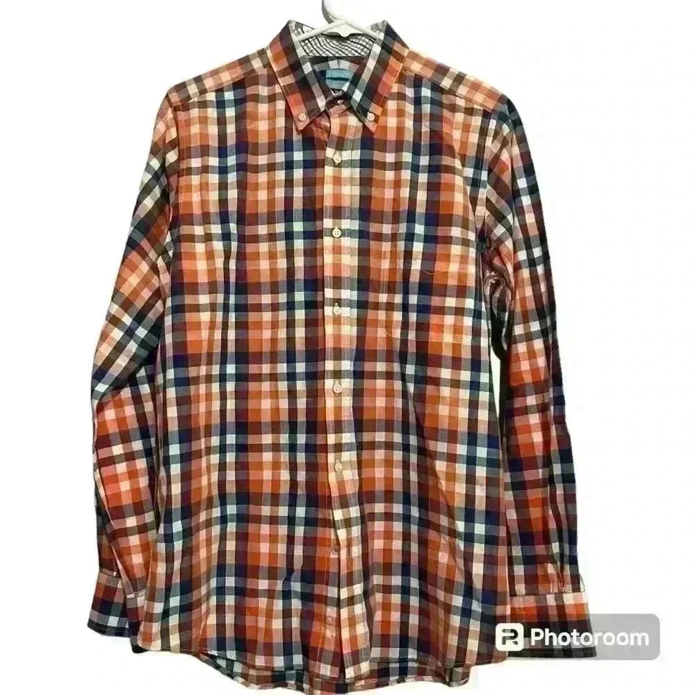 J. McLaughlin Trim Fit Checkered Button-Down Men’s Shirt. Size Medium